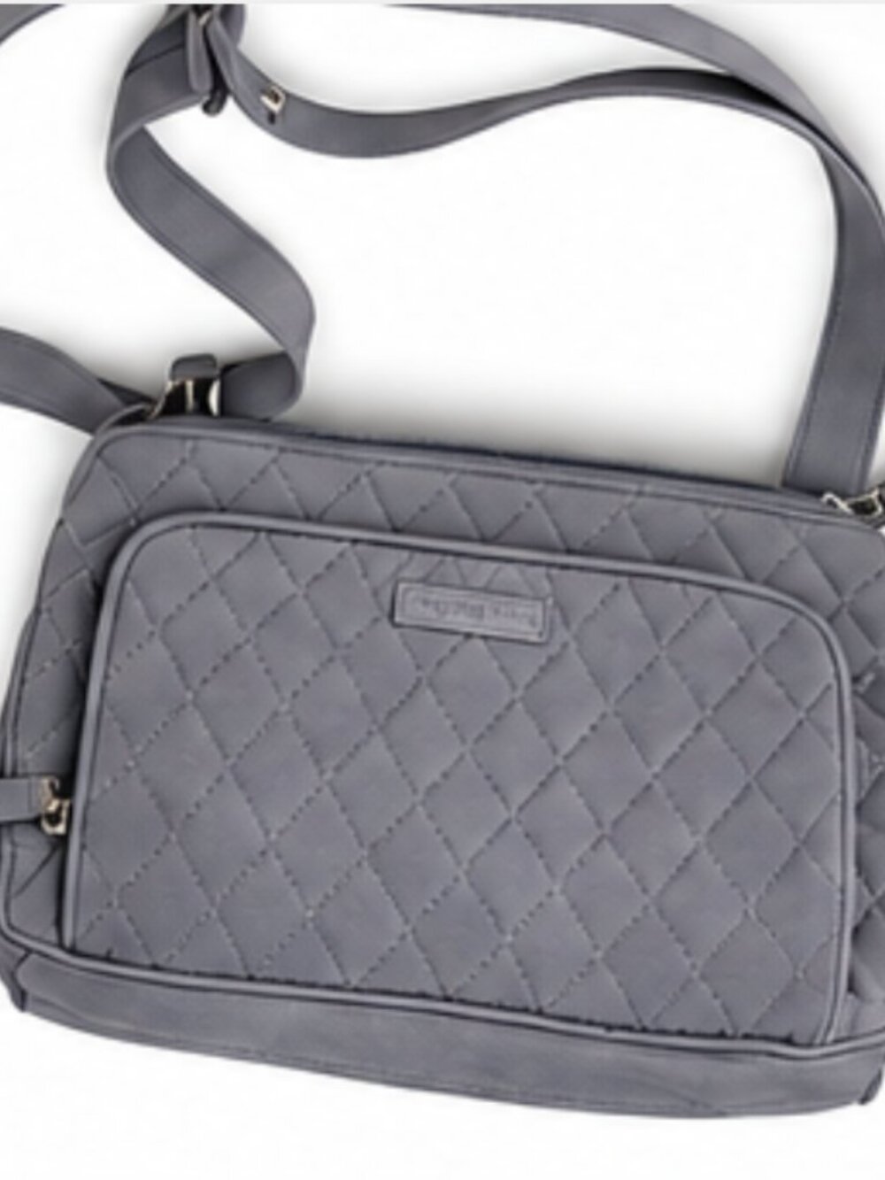Vera Bradley Small Flap Hipster Quiet Shade Gray Quilted Crossbody Purse